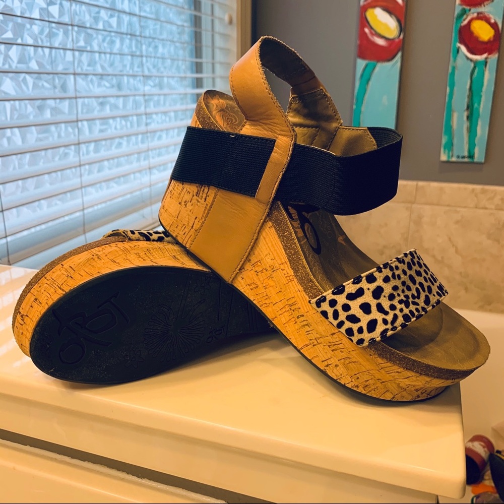 Leopard Cork Wedge